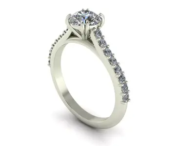 Solitaire Diamond Wedding Ring R1 3D print model
