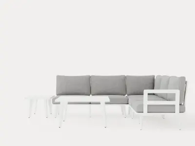 Villac sofa set W Gray Low-poly 3D model
