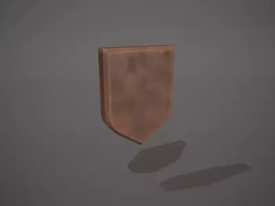 Wooden Wall Mount Low-poly 3D model