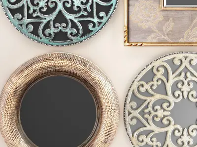 Collection of decorative mirrors 2 3D model