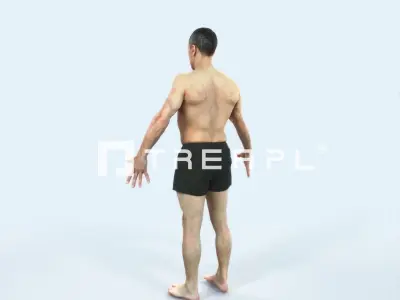 Fortitude A Animated Rigged Beach Sports Man Low-poly 3D model