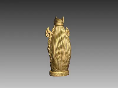 statue of Freya in a totemic style 3D print model