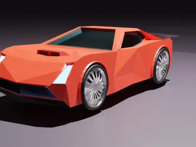 Low poly sport car 3D model purchase