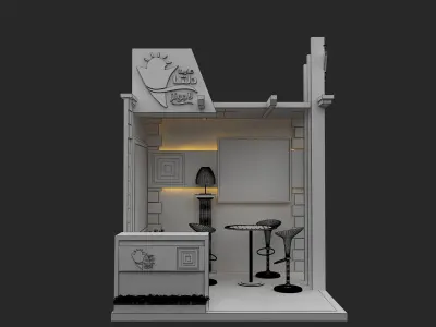 kiosk partition booth a348a 3D model