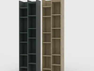 Green book shelf Free low-poly 3D model