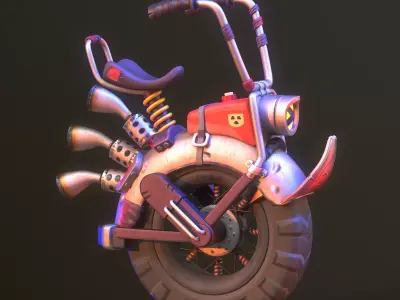 One Wheel Motorcycle Free low-poly 3D model