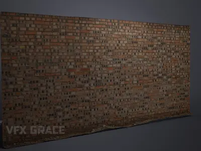 Red Brick Wall 010 3D model