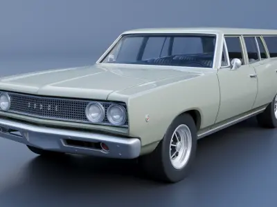 Dodge Coronet Wagon 1968 3D print model