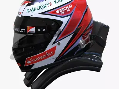 Kimi Raikkonen 2015 Style Racing helmet 3D model