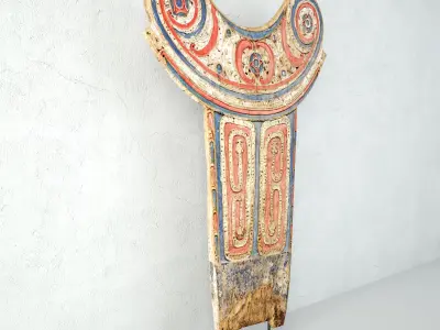 Vintage Wood Splash Board from Papua New Guinea 3D model