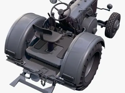 Old Lanz Bulldog Tractor 1930s M1 3D model