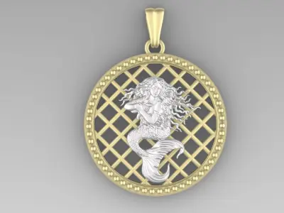 mermaid pendant 3D print model