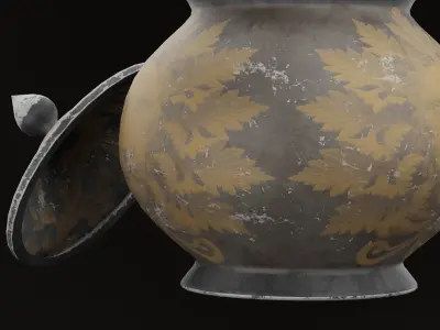 Golden Pot Low-poly 3D model