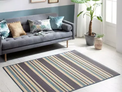 Santorini striped bamboo rug carpet 3D model