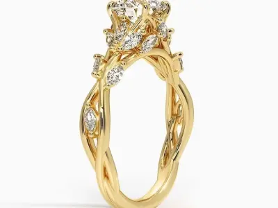 DIAMOND oval ring jewelry for woman 3D print model