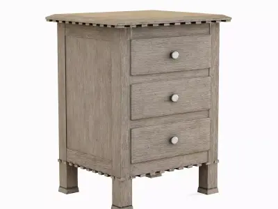 Old Wooden Dresser 02 Low-poly 3D model