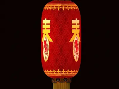 Chinese red lantern 3D model 17