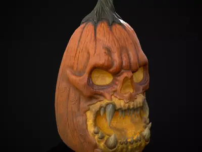 Orcish Jack O Lantern Low-poly 3D model