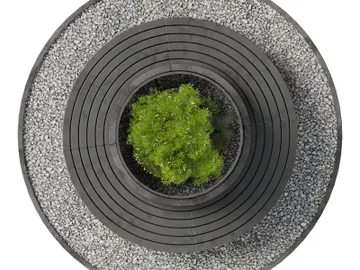 Urban Indoor plant set 366 - office garden bench Low-poly 3D model