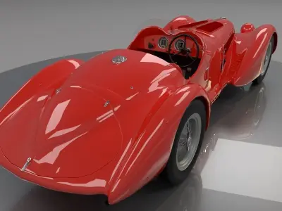 Alfa Romeo 8c 2900 Mille Miglia Roadster Low Poly 3D model