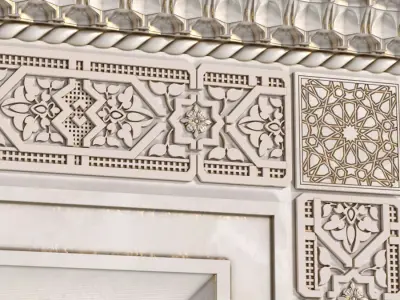 Oriental style arch Arabic wall Oriental Wall paneling 3D model