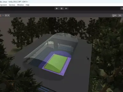 Simple Stadium Low-poly 3D model