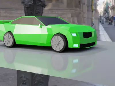 low poly sports car Low-poly 3D model purchase