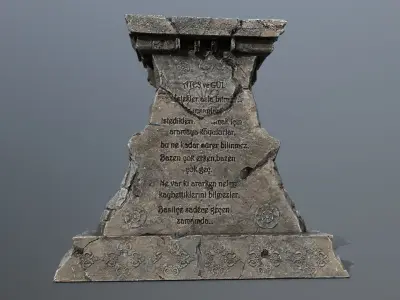 Lion fountain Low-poly 3D model