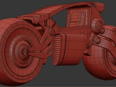 Futuristic Bike Low-poly 3D model