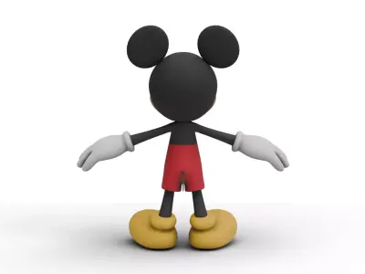 Mickey Mouse Low-poly 3D model