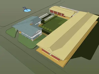 Office and workshop in Factory 3D model