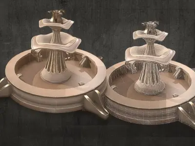 Fountains two Low-poly 3D model