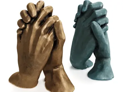 Holding hands sculpture 3D model