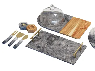 Serveware 01 - Crate and Barrel Hayes Serveware Set 3D model