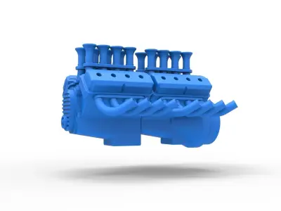 Engine 2 V8 Version 4 Scale 1 to 25 3D print model