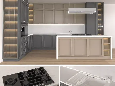 neoclassical kitchen 3D model