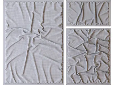 3 Fabric Frame Black White 3D model