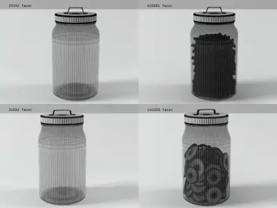 G J glass jars 3D model