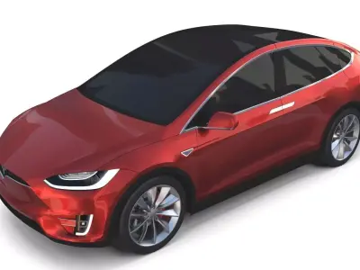 Tesla Model X Red 3D model