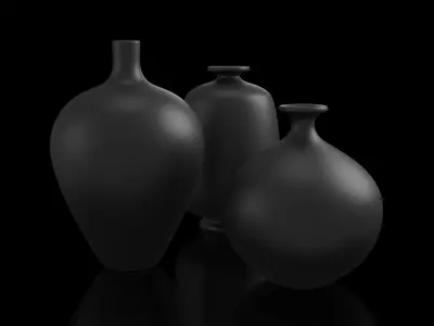Swiss Vases Black - Berndt Friberg 3D model
