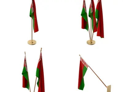 Belarus Flag Pack 3D model