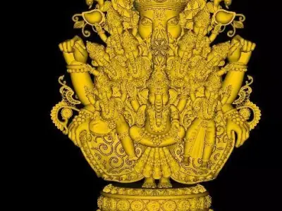 Mahaganapati  Multi Faced Ganesha  3D print model
