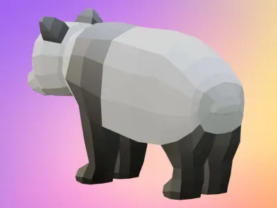 Low poly panda Low-poly 3D model
