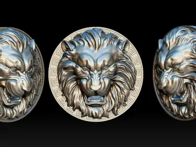 Lion Head Pendant 3D Printed Model  3D print model