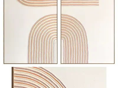 Plaster Two Photo Frame 510 Low-poly 3D model