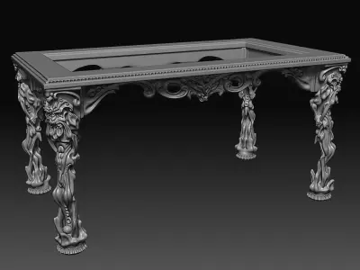 Baroque Fantasy Furniture Set 3D print model