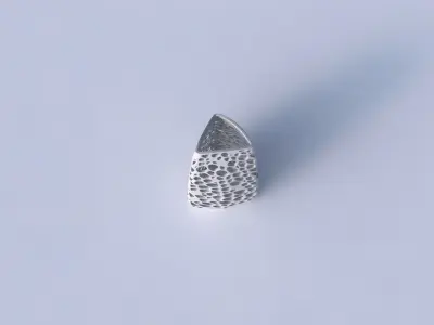 Vase curved tipping triangle with dense organic lattice 3D print model