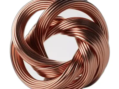 Abstract Copper Wire Coil Sculpture Low-poly 3D model