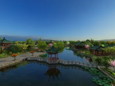 classical Chinese garden 3D model
