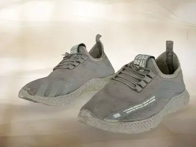 A pair of used sport shoe 017 Low-poly 3D model